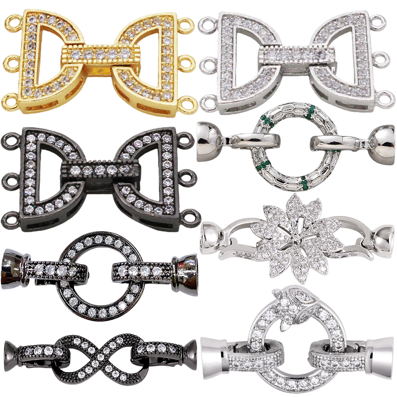 Jewelry Making Ideas - Juya 18K ゴールドメッキ装飾コネクターファスナーロッククラスプ DIY ファッション針仕事用パーツ真珠ビーズジュエリー作成用