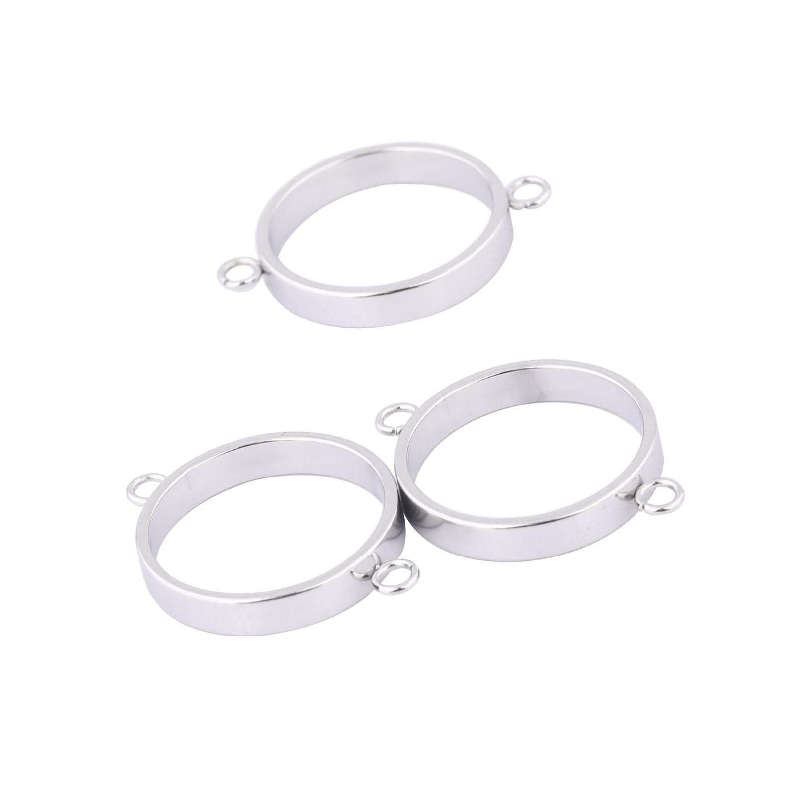 Pendant Blank Bezel - ステンレス鋼オープンベゼルブレスレットコネクタ、DIY中空ペンダント、樹脂ジュエリー製造用フレーム設定ブランク、14mm、10個