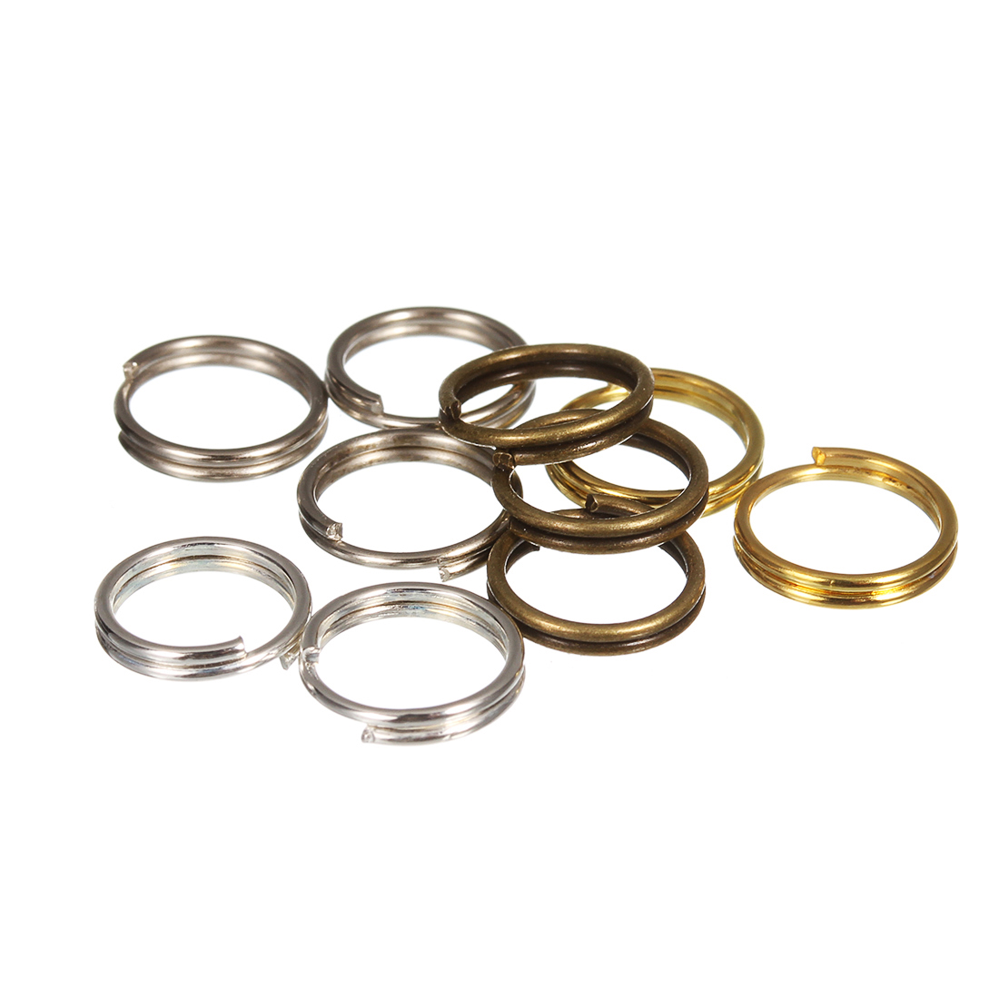 Jewelry Making Closed Jump Rings - 50-200個 4-20mm 金属製オープンジャンプリング ダブルループ スプリットリング コネクター