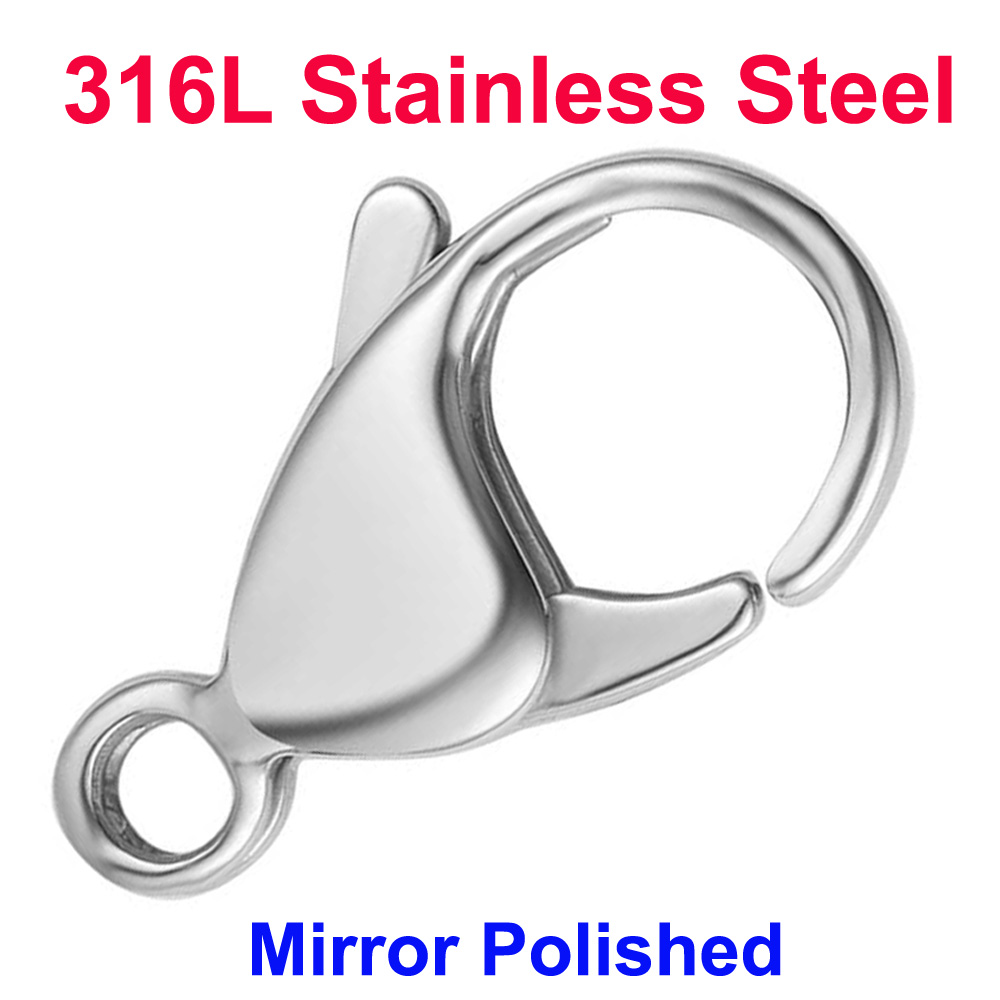 Jewelry Making Hardware - 20/30/40 316Lステンレス鋼ロブスタークラスプ卸売鏡面研磨9-19mm 18kゴールド真空メッキDIYジュエリー製作材料