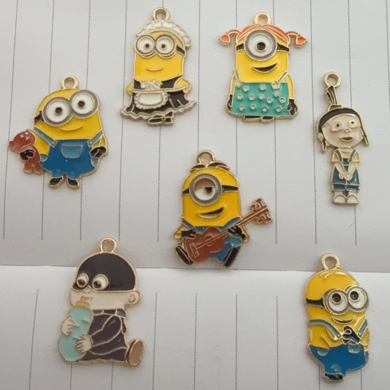 Jewelry Making Party - 10個入り合金製ドリップオイル漫画ペンダント、DIYジュエリー製作イヤリング、キーホルダーアクセサリー
