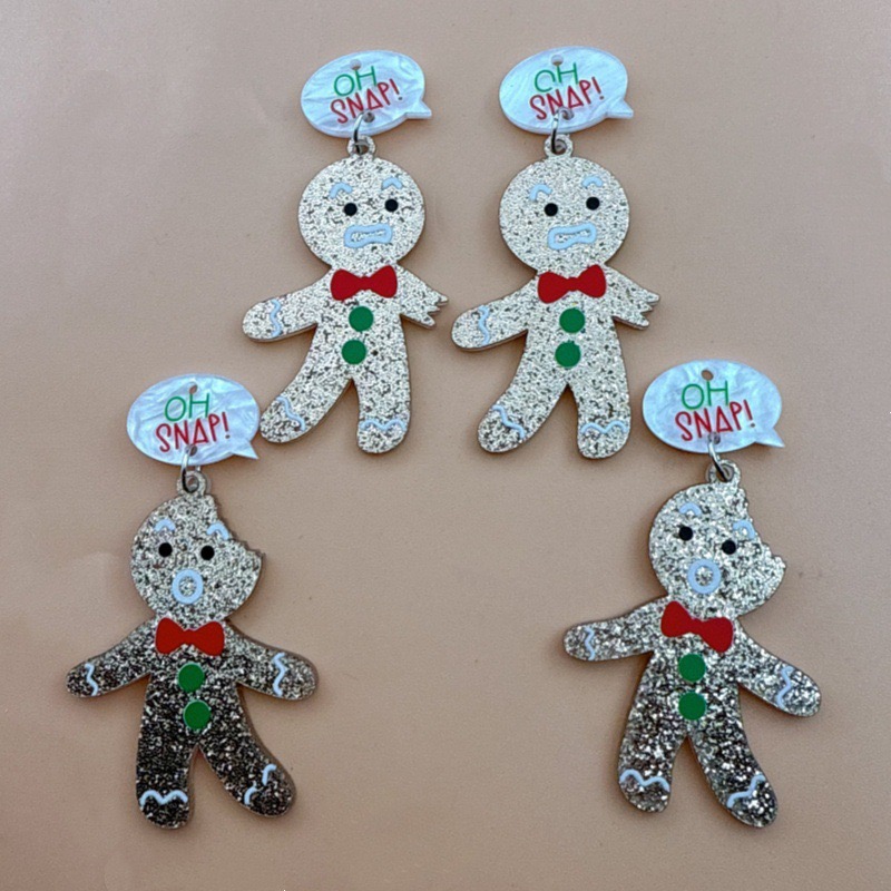 Jewelry Making Accessories - 10個のかわいいクリスマスジンジャーブレッドマンペンダント、DIYジュエリーアクセサリー作成用イヤリング、ネックレス、キーホルダー
