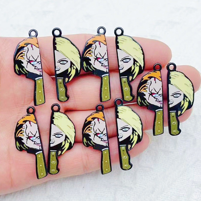 Jewelry Making Party - 10 個漫画ピエロ面白いカップル片面アクリルジュエリー DIY アクセサリーバッグキーホルダーペンダント