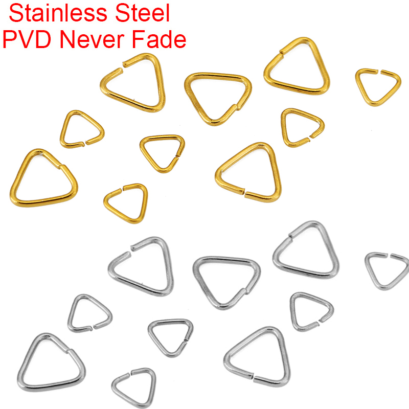 Jewelry Making Closed Jump Rings - 50個入り 5mm 8mm ステンレス製三角ジャンプリング PVD加工 色褪せない分割リング