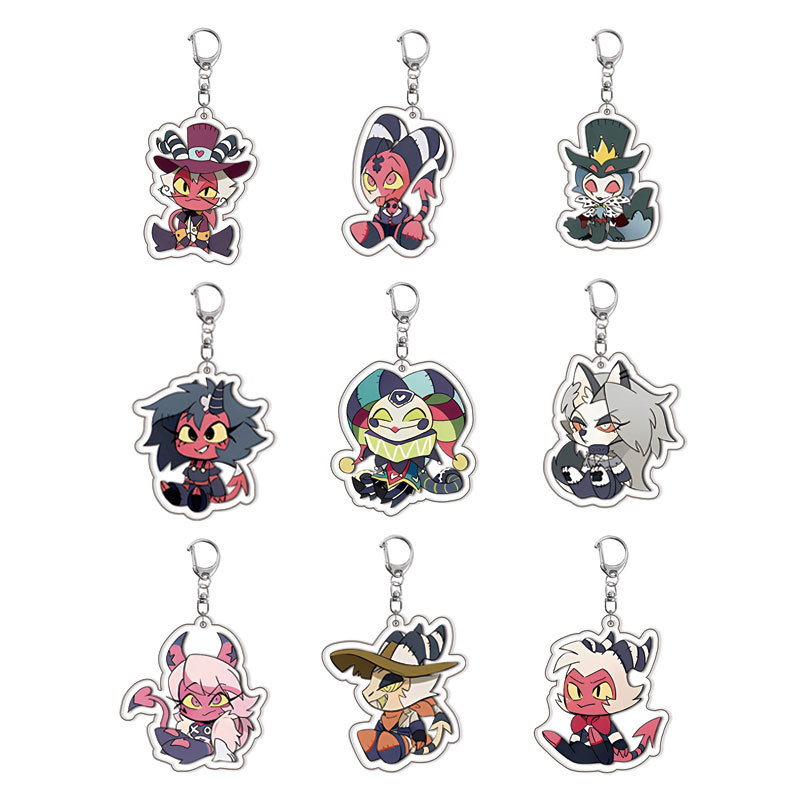 Jewelry Making Ideas - ハズビンホテル新しいアクリル人気アニメ関連商品楽しいキーホルダーバッグチャームペンダントQバージョンクリエイティブアクセサリージュエリー