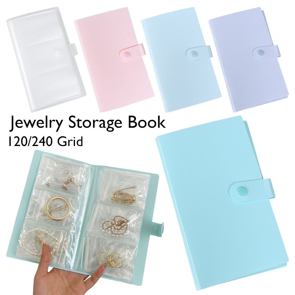 Jewelry Making Journal - 120/240 グリッド透明抗酸化フォトアルバムブレスレットバッグディスプレイオーガナイザージュエリー収納ブック