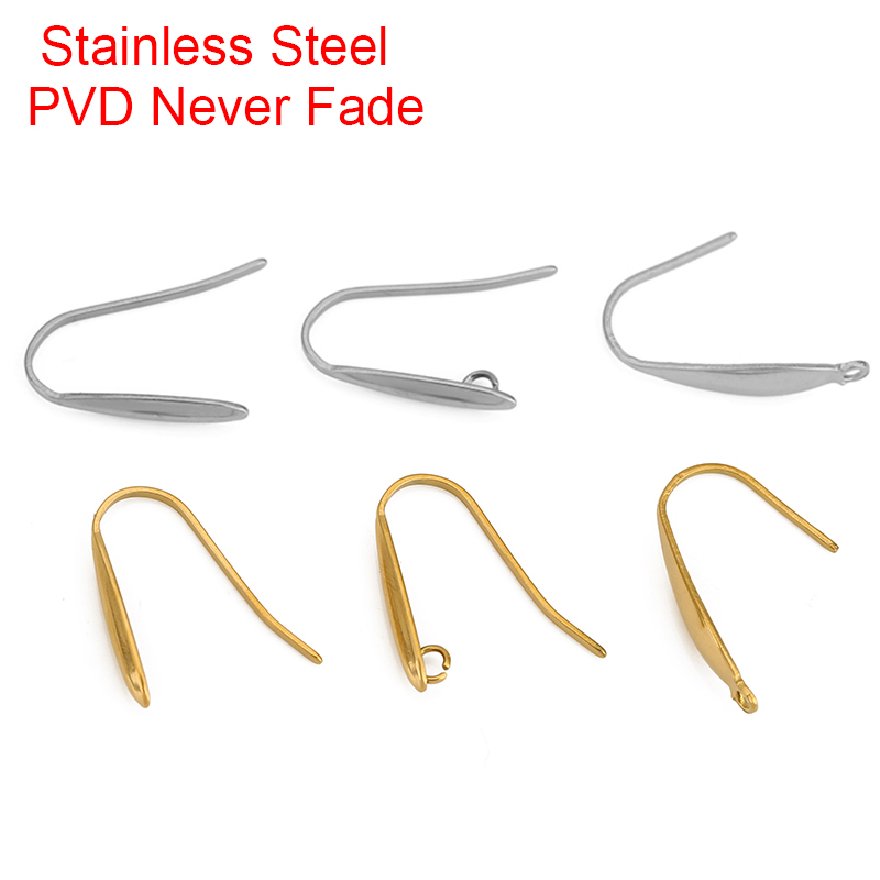 Jewelry Making Earring Supplies - 10 個色褪せないステンレス鋼イヤリングフックワイヤー作成 PVD ​​低刺激性イヤリングクラスプ用品 Diy ジュエリー所見