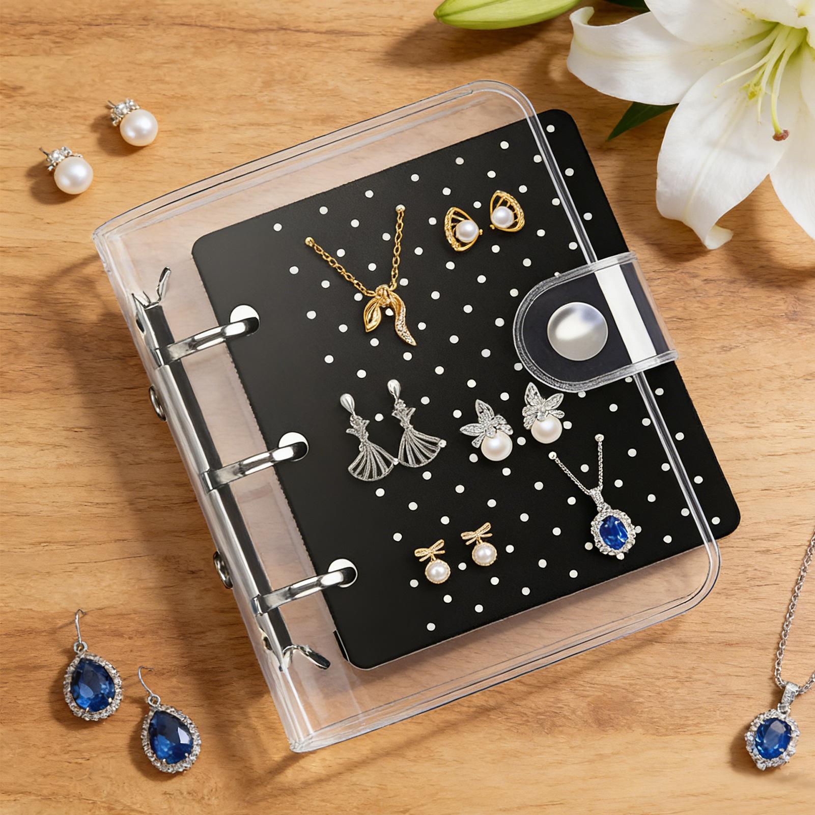 Jewelry Making Journal - ポータブルフェルトピンブックジュエリーホルダー、リング、ネックレス、ブレスレット用、旅行用ハンドバッグ、ドレッシングテーブル収納オーガナイザー、結婚祝いギフト