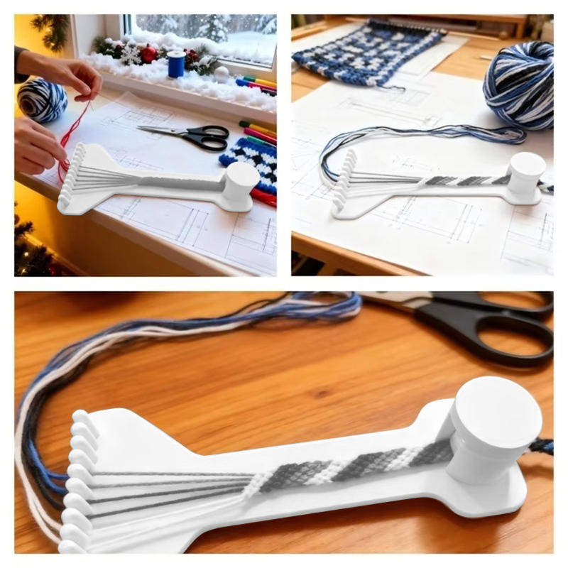 Jewelry Making Hand Tools - 実用的な3DプリントDIYロープ編みラックミニ手作り手工芸織りツールプラスチック製調整可能な織りおもちゃブレスレット製作