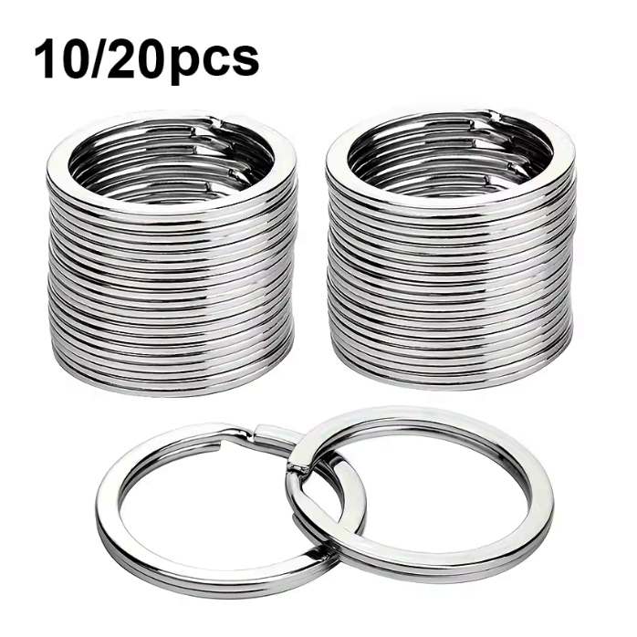 Jewelry Making Closed Jump Rings - 10個 20個 15-50mmメタルダブルループキーリング スムースフラットキーリング DIYキーホルダー 車のペンダント