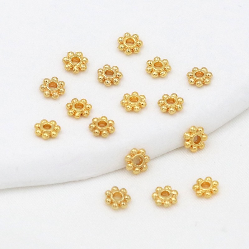 Jewelry Making Silver - 50個 18K金メッキ 925シルバー 4mm 5mm 6mm