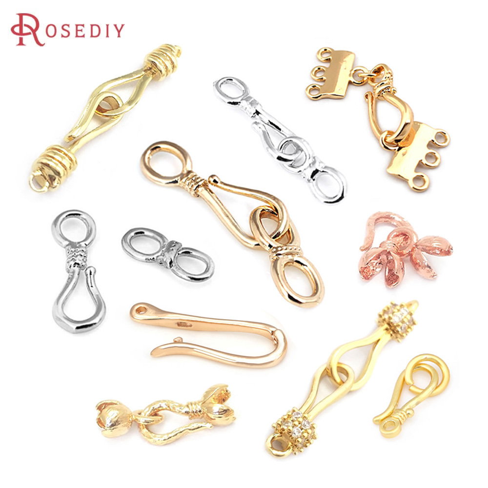 Jewelry Making Silver - 18 18k ゴールドカラーシルバーカラー真鍮ネックレスブレスレットクラスプコネクタ高品質 Diy ジュエリーメイキング所見アクセサリー