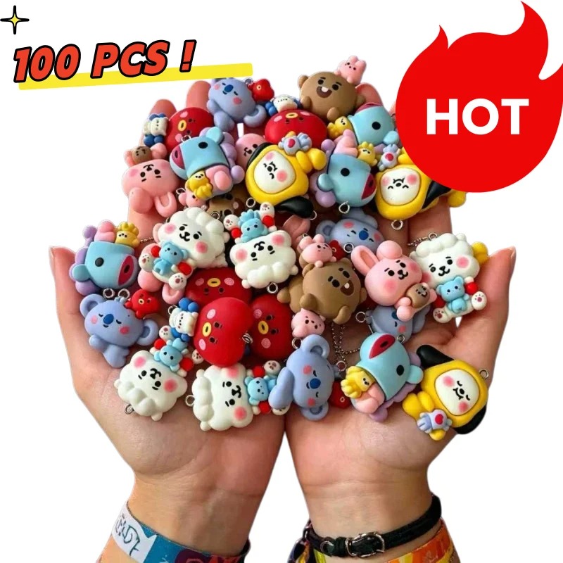Jewelry Making Ideas - 7 個 BT21 樹脂漫画チャーム DIY アクセサリークラフト用品ジュエリー作成用イヤリングネックレスブレスレットペンダント電話デコ