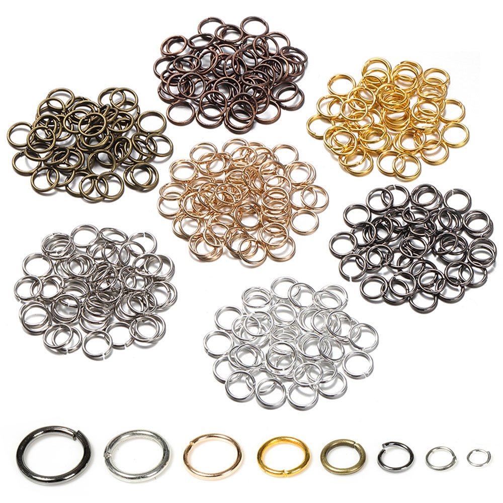 Jewelry Making Closed Jump Rings - 200個入り 3/4/5/6/7/8/10/12mm メタルDIYジュエリーパーツ オープンシングルループジャンプリング＆スプリットリング チェーンペンダントジュエリー製作用