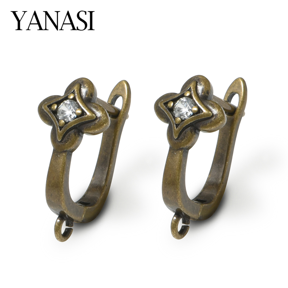 Jewelry Making Earring Supplies - 新しい 1 ペアアンティークブロンズ真鍮イヤリング器具フック DIY 女性ジュエリー作成用品アクセサリー卸売