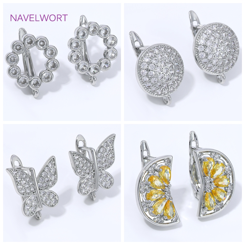 Jewelry Making Earring Supplies - 18K金メッキ扇形フラワーイヤワイヤーイヤリング金具、真鍮製基本留め具イヤリングフッククラスプ、DIYジュエリー材料
