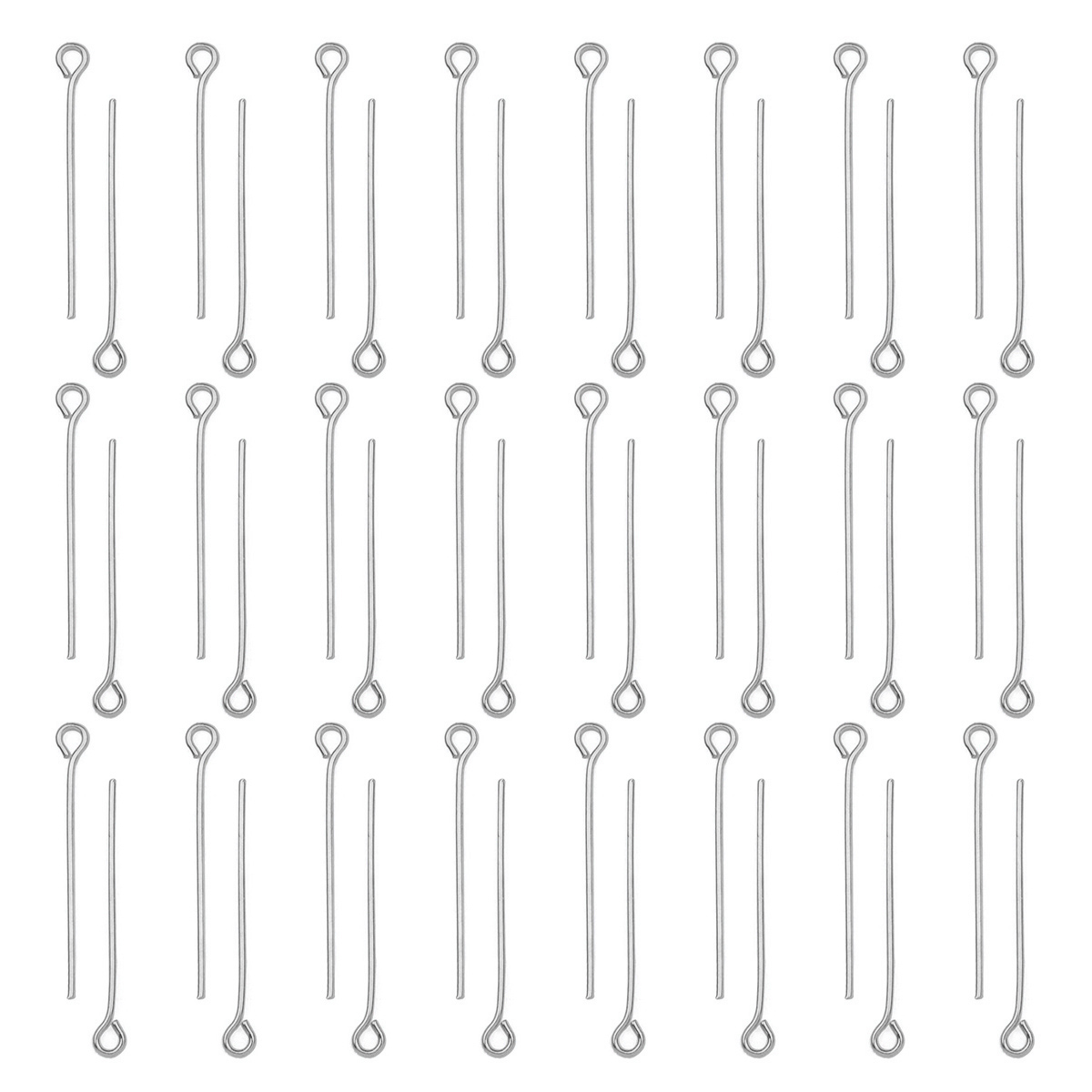Jewelry Making Earring Supplies - 100個/ロット ステンレス製アイピン DIYジュエリーアクセサリー イヤリング ビーズ用アイピン フラットヘッドピン