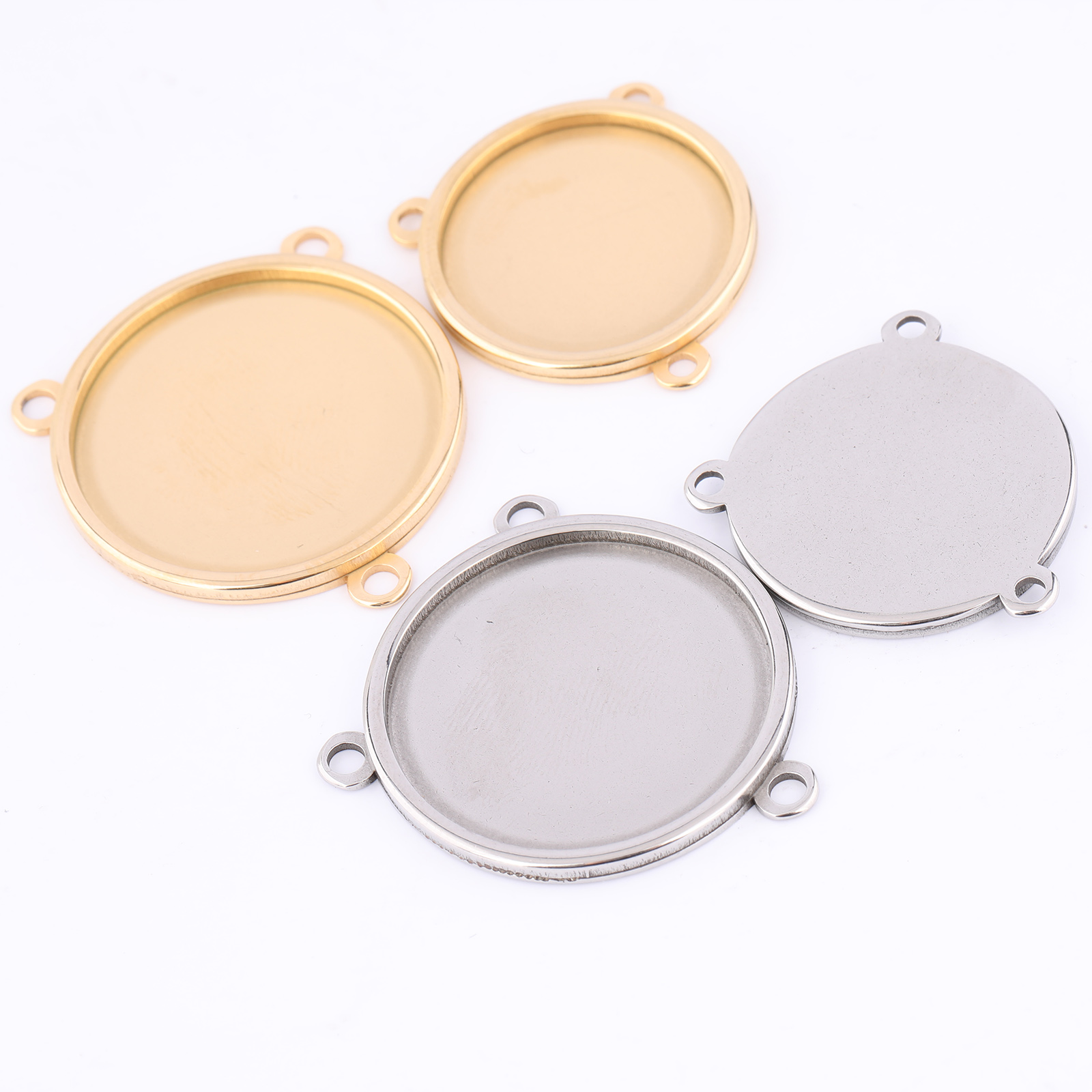 Pendant Blank Bezel - 5個入り ステンレス製 金メッキ 16mm 18mm 20mm