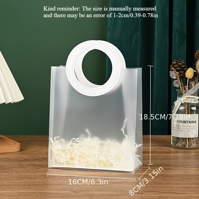 ハンドル付きギフトバッグ5個セット、透明プラスチック製ウェデ - Jewelry Making Event のレビューと価格