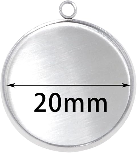 20個のステンレス鋼ラウンドベゼルブランクペンダントトレイ、 - Pendant Blank Bezel のレビューと価格
