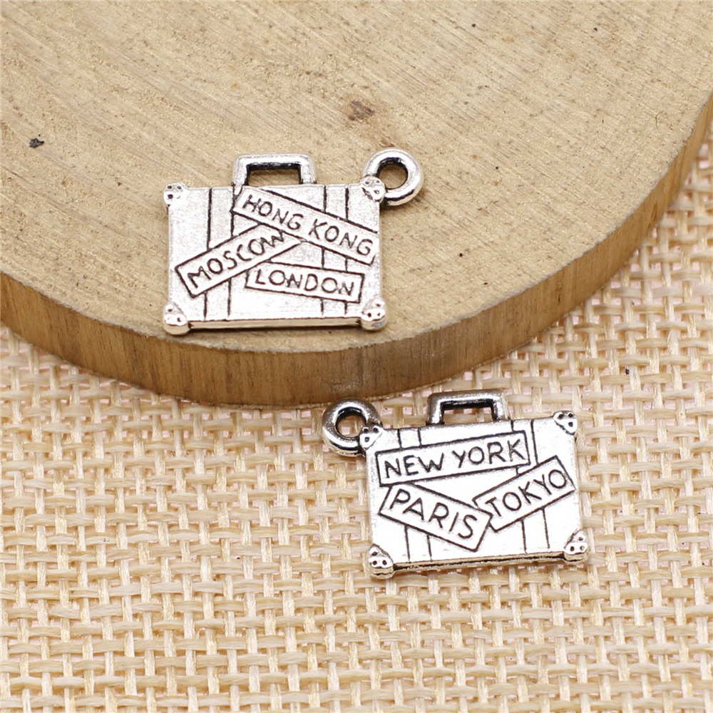 金属製のスーツケース,10個/ロット13*17mm,チャーム - Jewelry Making Tokyo のレビューと価格