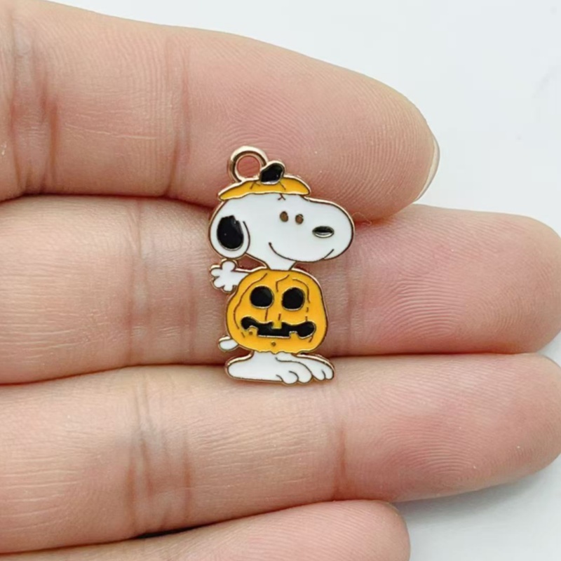 10 個かわいいハロウィン漫画子犬合金エナメルチャームカボチ - Jewelry Making Party のレビューと価格