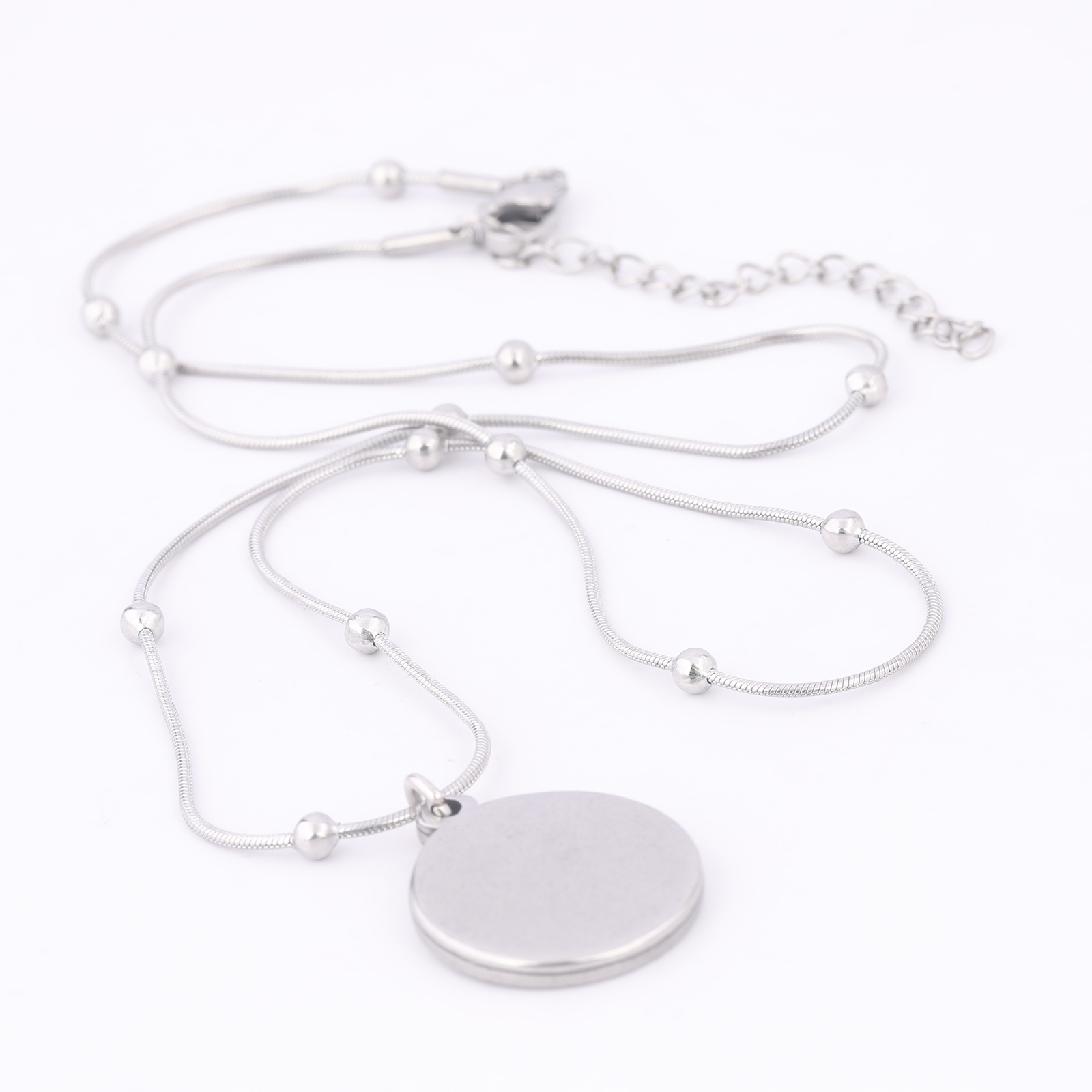 2個 ステンレス製 ボールチェーンネックレス ベゼルブランク - Pendant Blank Bezel のレビューと価格