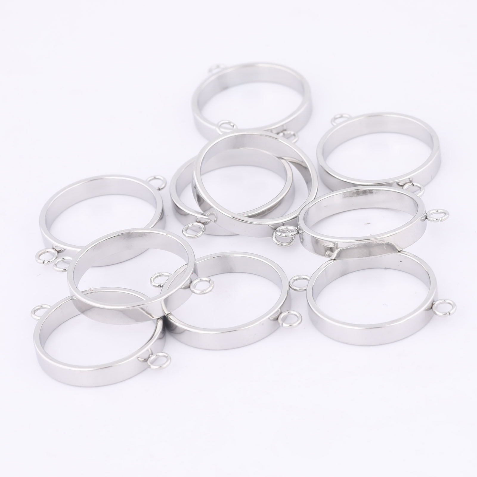ステンレス鋼オープンベゼルブレスレットコネクタ、DIY中空ペ - Pendant Blank Bezel のレビューと価格