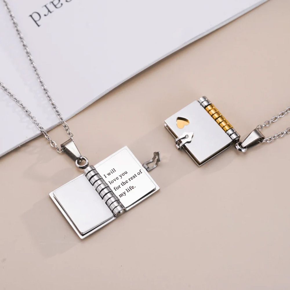 Atoztide-女性のための小さな本のロケットネックレス、 - Jewelry Making Journal のレビューと価格