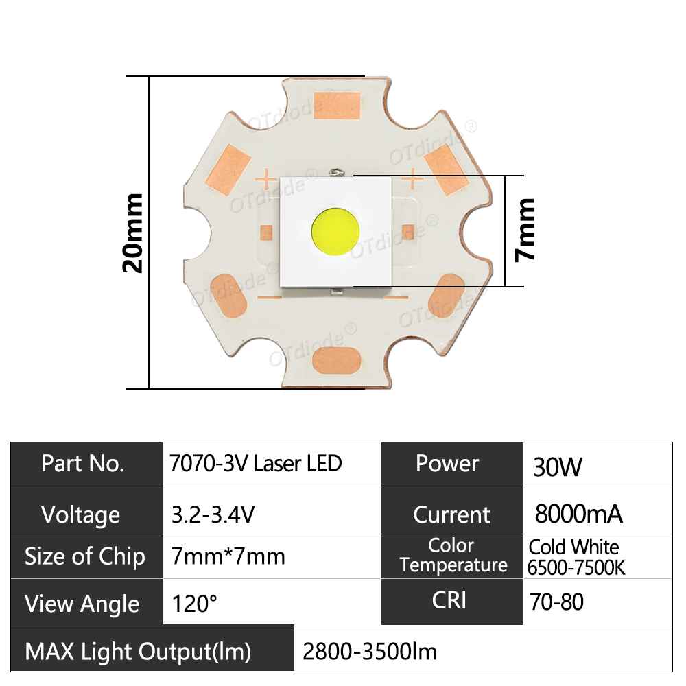 7070 LEDフラットホワイトレーザービーズ円形8A 3V - Jewelry Making Torch のレビューと価格