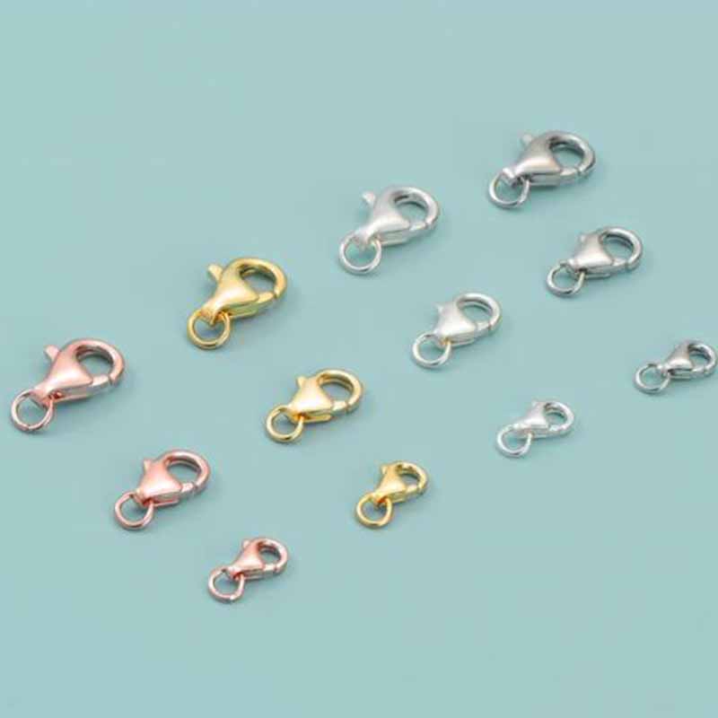 2個入り 本物の純銀925製 ロブスタークラスプ ゴールドバ - Jewelry Making Silver のレビューと価格