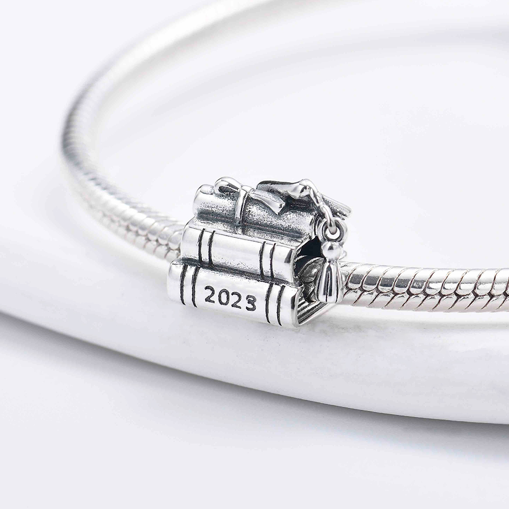 925 シルバー卒業ブック音符動物蝶チャーム大穴ビーズフィッ - Jewelry Making Journal のレビューと価格