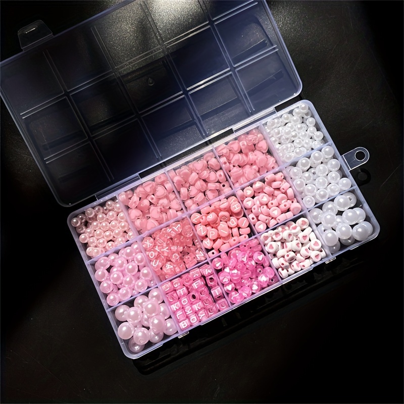 10個入りピンクアルファベットボックス、アクリルビーズ、手作 - Jewelry Making Beginners のレビューと価格