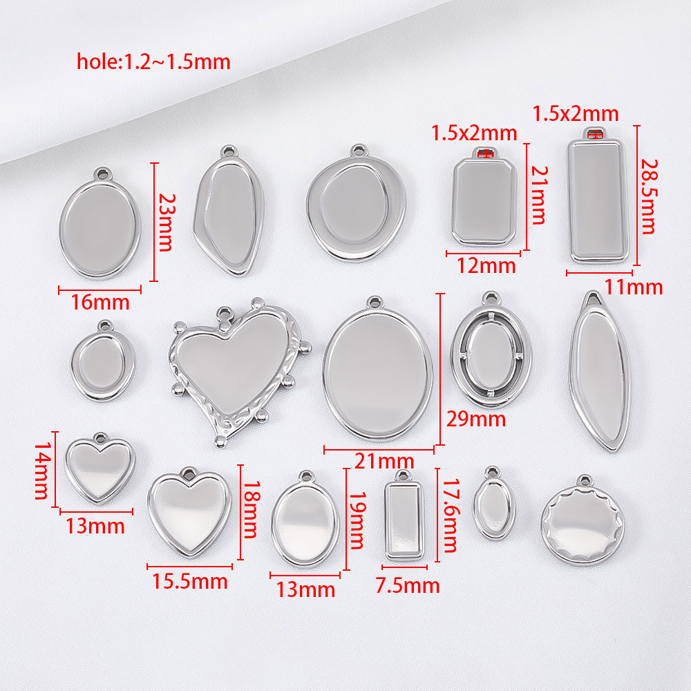 5個入り ステンレス製 ジオメトリックオーバルフレーム ブラ - Pendant Blank Bezel のレビューと価格