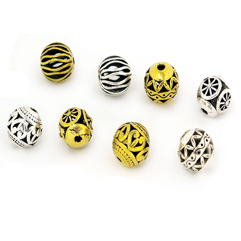 10 個チベットアンティークシルバーゴールドカラースペーサー - Jewelry Making Silver のレビューと価格