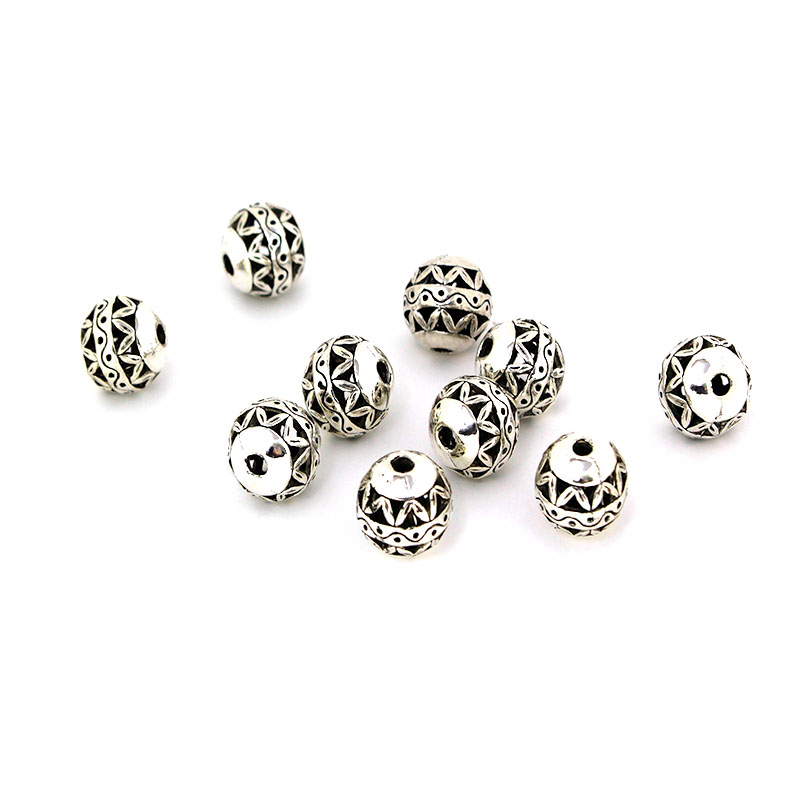 10 個チベットアンティークシルバーゴールドカラースペーサー - Jewelry Making Silver のレビューと価格