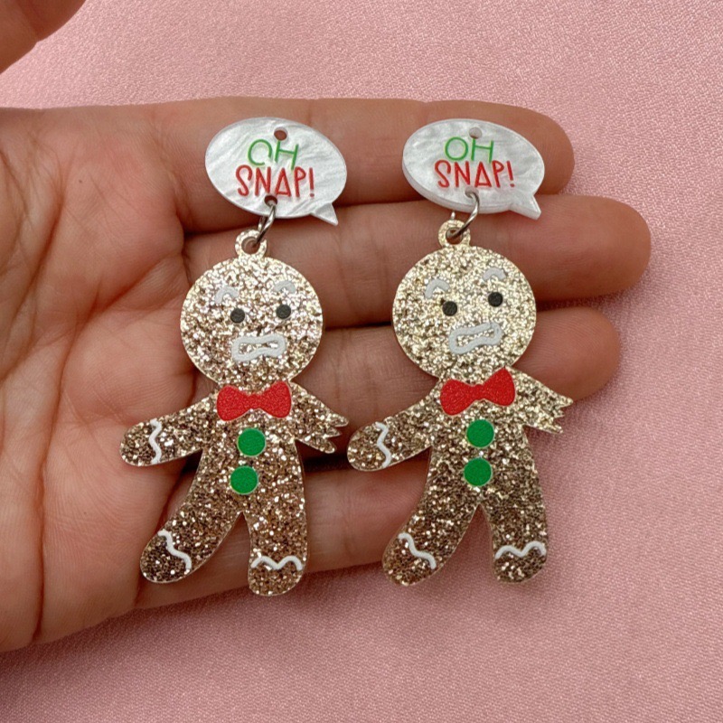 10個のかわいいクリスマスジンジャーブレッドマンペンダント、 - Jewelry Making Accessories のレビューと価格