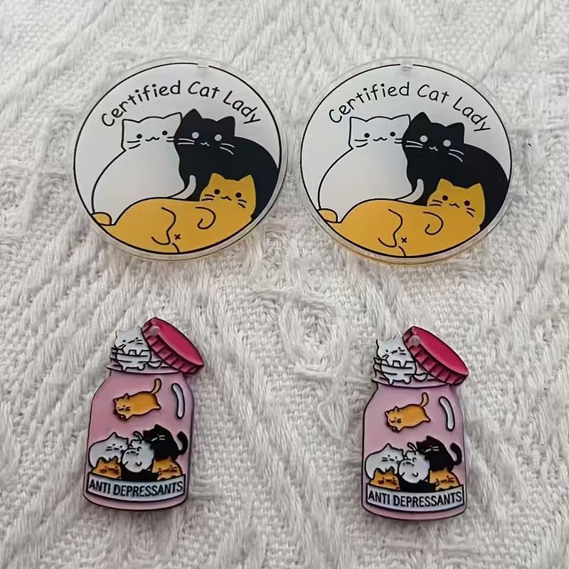 10個のアクリル製のかわいい猫ペンダント、DIYジュエリー作 - Jewelry Making Party のレビューと価格