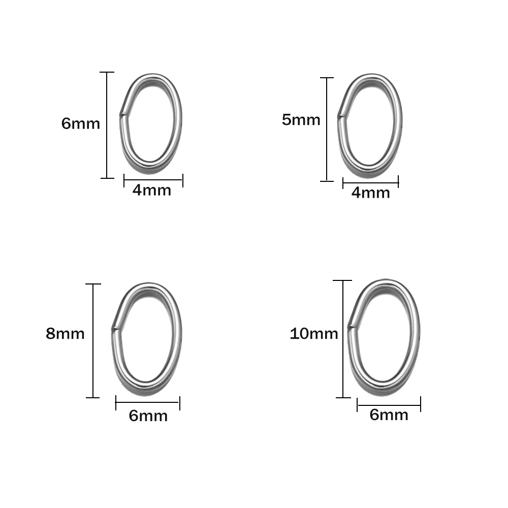 50 個 3 色ステンレス鋼オーバルオープンジャンプリングコ - Jewelry Making Closed Jump Rings のレビューと価格