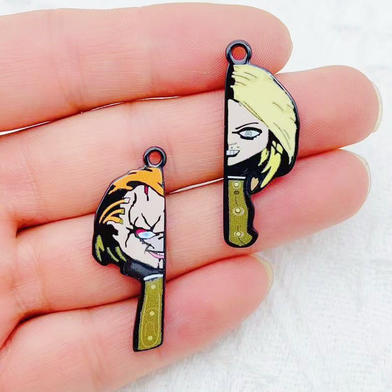 10 個漫画ピエロ面白いカップル片面アクリルジュエリー DI - Jewelry Making Party のレビューと価格