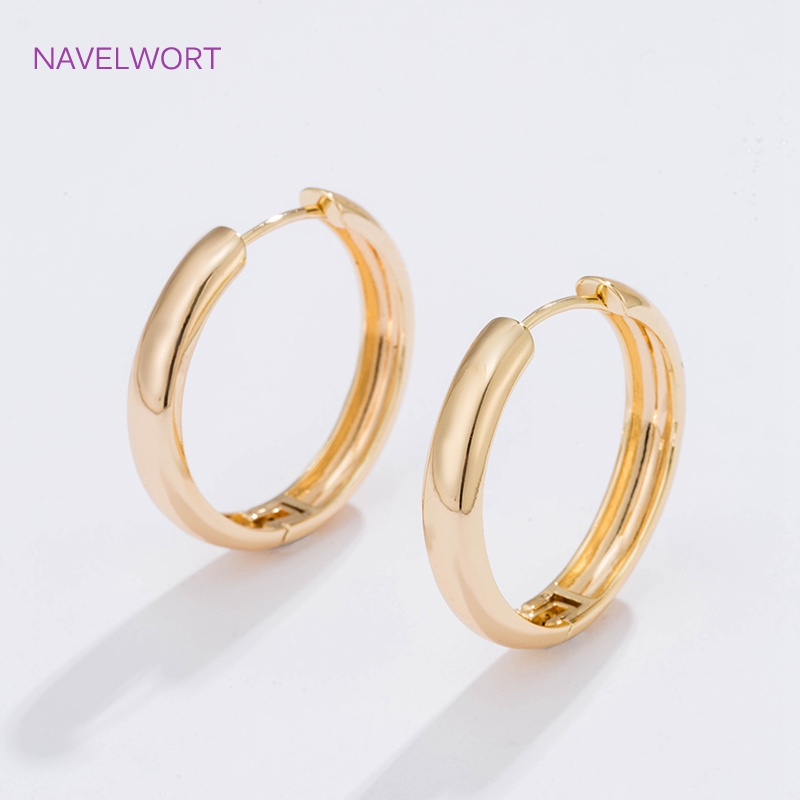6 サイズのゴールドメッキサークルフープイヤリング女性ギフト - Jewelry Making Ideas のレビューと価格