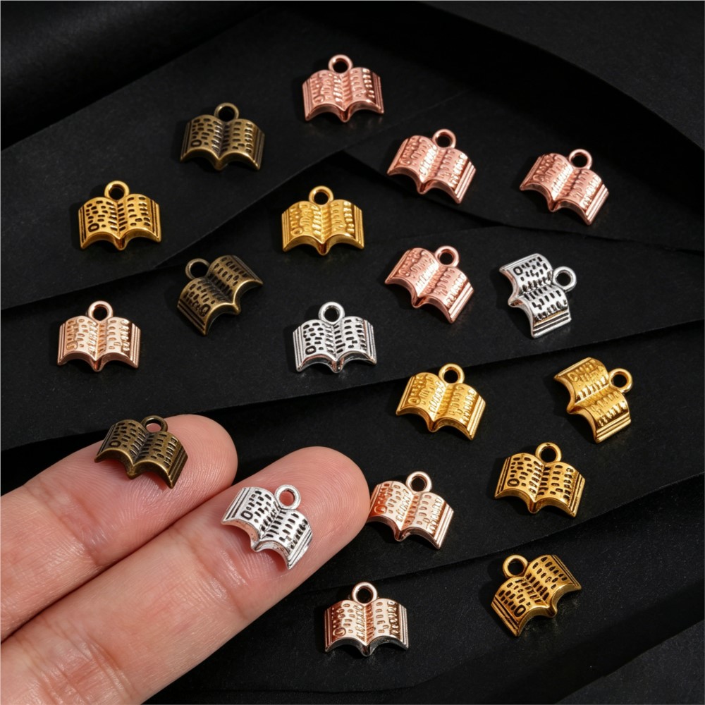 10/20/100 個ヴィンテージチャームメタルブックペンダ - Jewelry Making Guide Book のレビューと価格