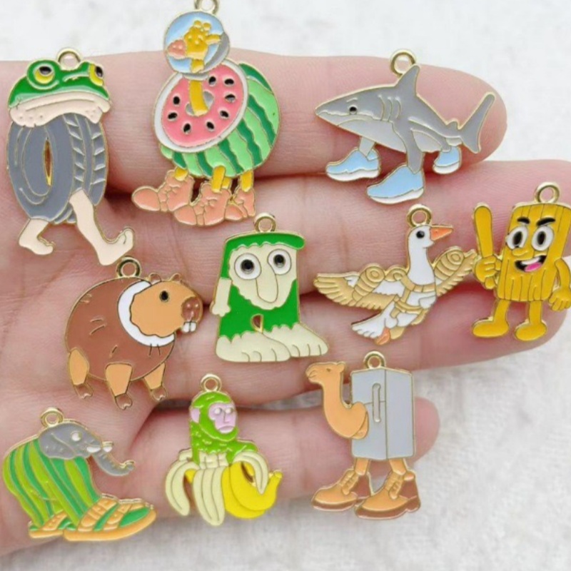 10個入り クリエイティブ合金ドリップオイルジュエリー、モン - Jewelry Making Party のレビューと価格