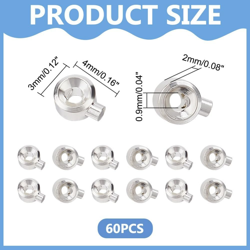 ジュエリー作り用真ちゅう製圧着ビーズ、メッキスペーサービーズ - Jewelry Making Silver のレビューと価格