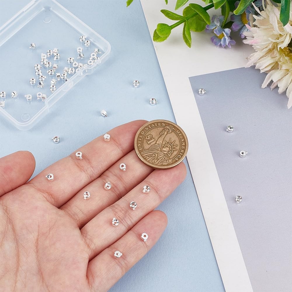 ジュエリー作り用真ちゅう製圧着ビーズ、メッキスペーサービーズ - Jewelry Making Silver のレビューと価格