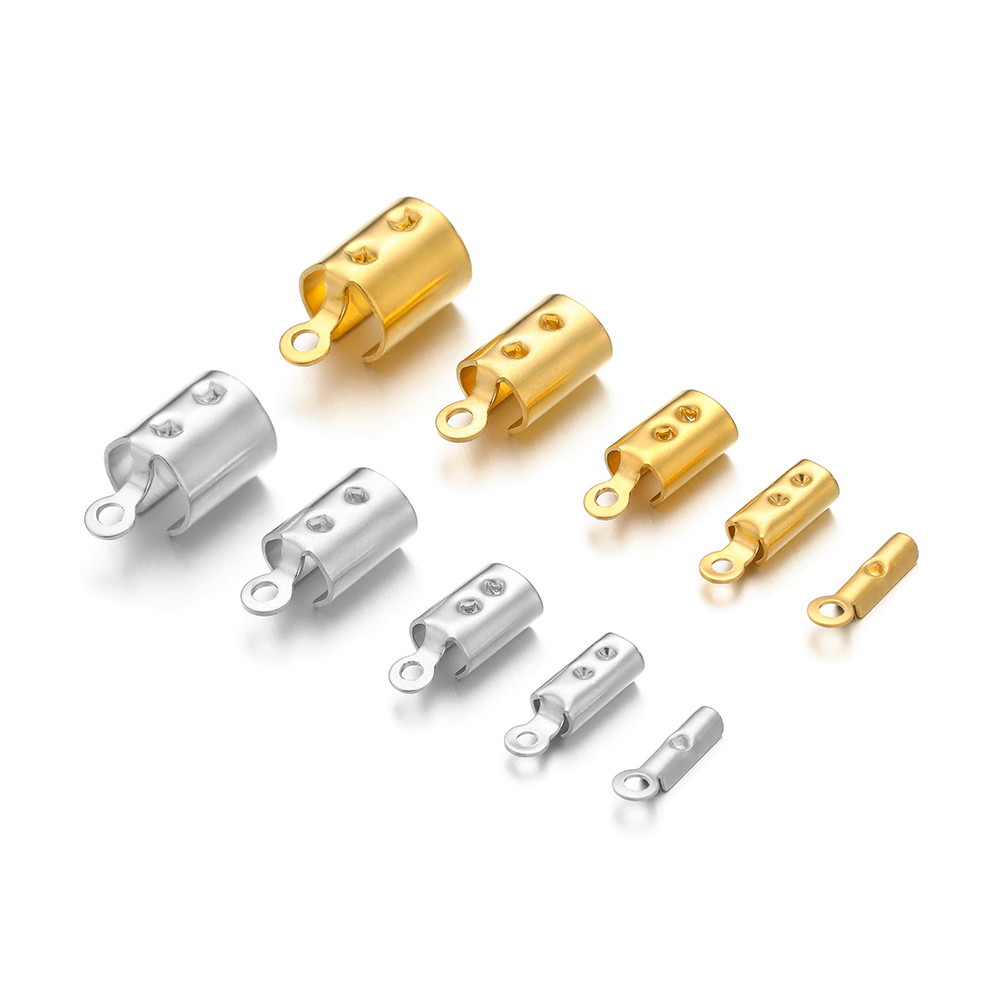 50 個のステンレス鋼高品質圧着エンドビーズキャップレザーコ - Jewelry Making Ideas のレビューと価格