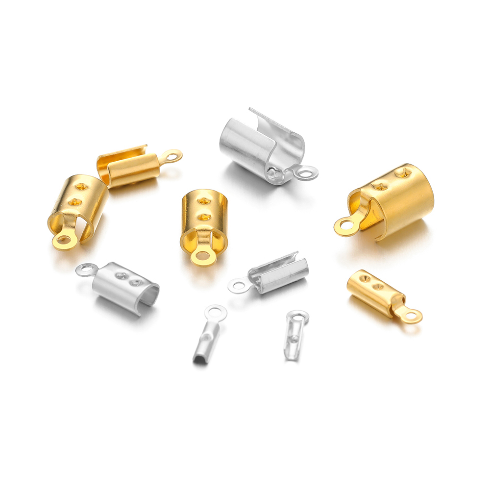 50 個のステンレス鋼高品質圧着エンドビーズキャップレザーコ - Jewelry Making Ideas のレビューと価格