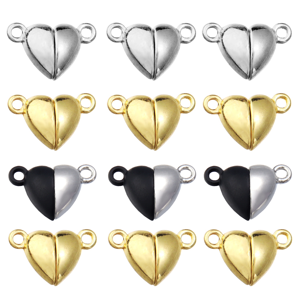 5 ピース/ロット合金ラブハート型磁気クラスプネックレスブレ - Jewelry Making Ideas のレビューと価格