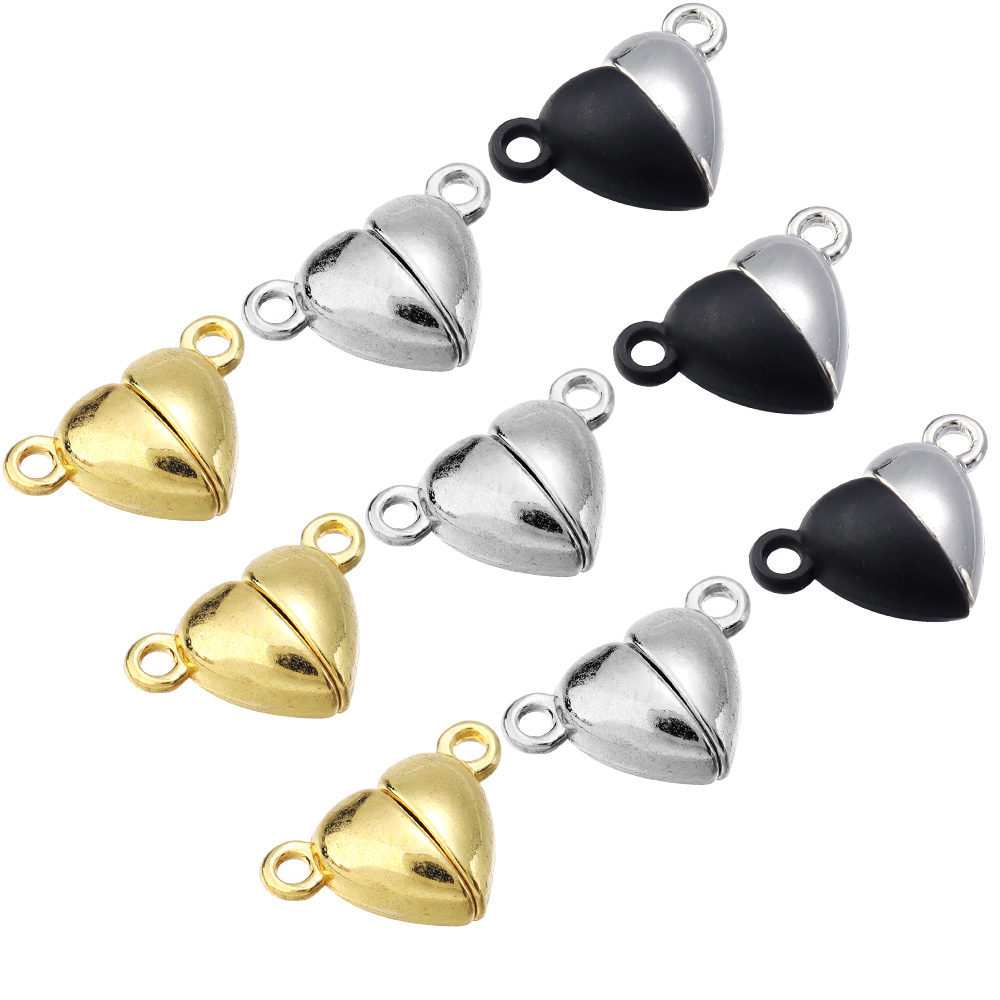 5 ピース/ロット合金ラブハート型磁気クラスプネックレスブレ - Jewelry Making Ideas のレビューと価格