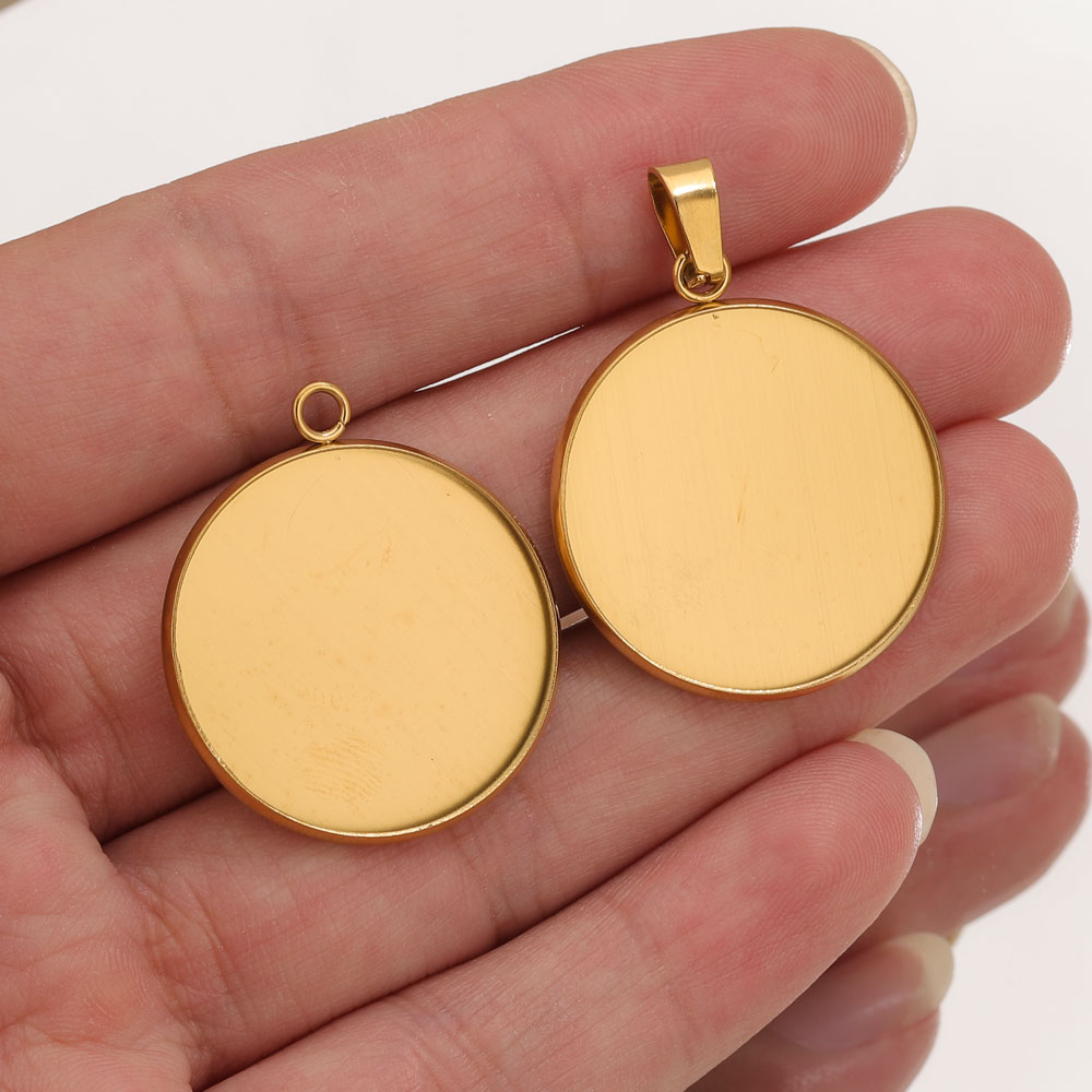 10 個ステンレス鋼ゴールドペンダント樹脂トレイベース DI - Pendant Blank Bezel のレビューと価格